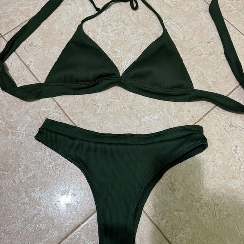 De Coro dark green high-waisted bikini, small