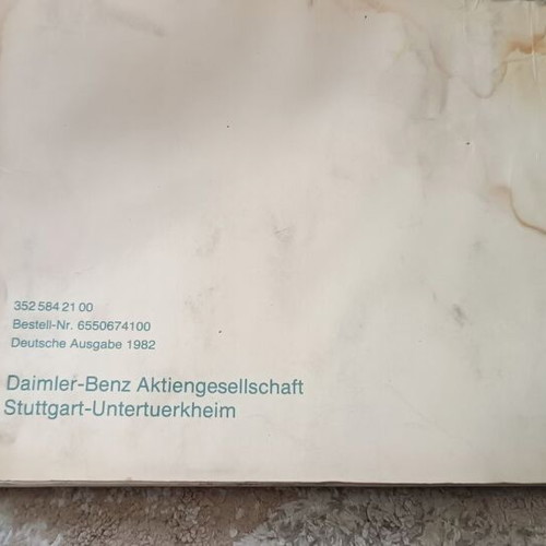 Mercedes 1982 service and manual books used, truck