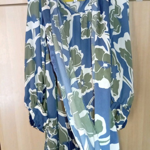 Aware Long Women's Dress New, Colorful Satin Fabric with Long Sleeves