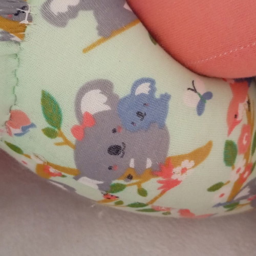 Braided bumper for baby crib like new with leaves and koala