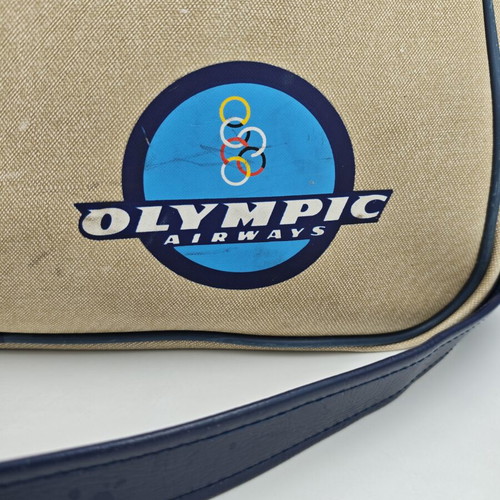 Olympic Airways Shoulder Bag used, beige