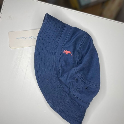 Ralph Lauren Baby Bucket Hat Navy with Pink Logo New