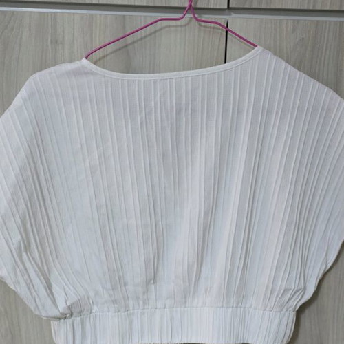 Gofre crop top Shein white, like new, size L