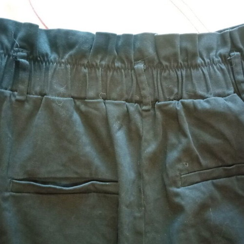 Denim high-waist casual pants, black, size M