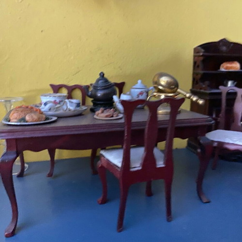 Harrods dining table and buffet miniatures used for dollhouse