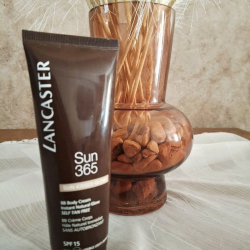 Lancaster BB body cream used with SPF 15 sun protection