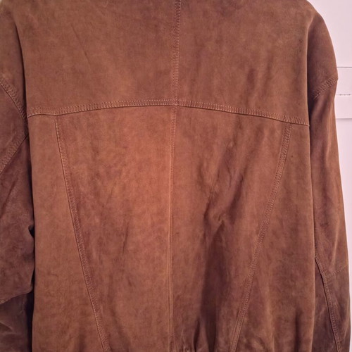 Suede bomber jacket men's brown like new