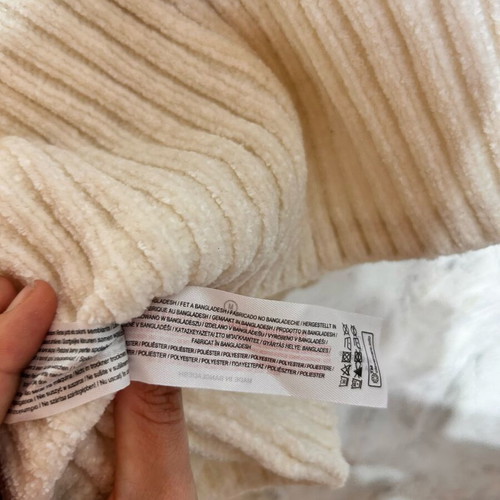 Primark Cares Cream Ribbed Knit Cropped Jumper size M like new