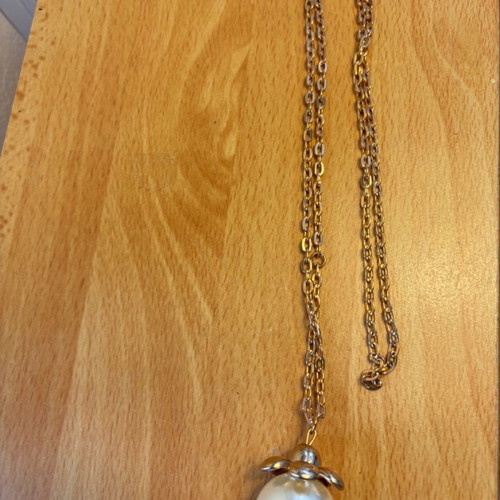 Necklace 72 cm with pearl used, vintage