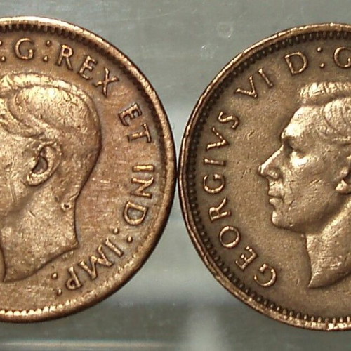 Canada 1 Cent Coin used, George VI 1943-1945