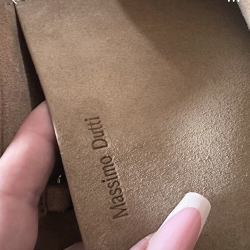 Massimo Dutti shoulder bag new, brown suede leather