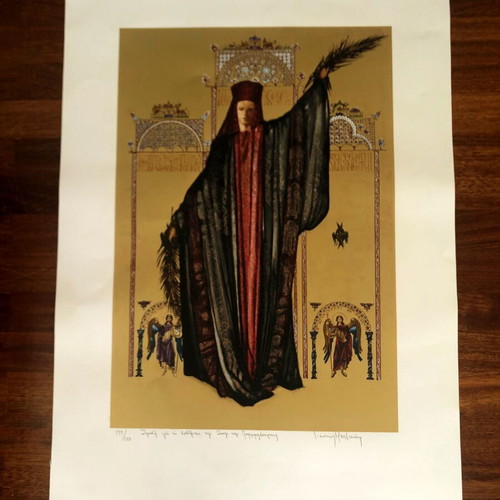 Silk Screen Printing Giannis Metzikof Study for the Garment of the Porphyrogenita Life like new