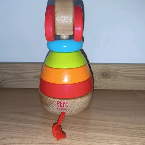 Hape Pepe & Friends Stacker used wooden toy for 12+ months