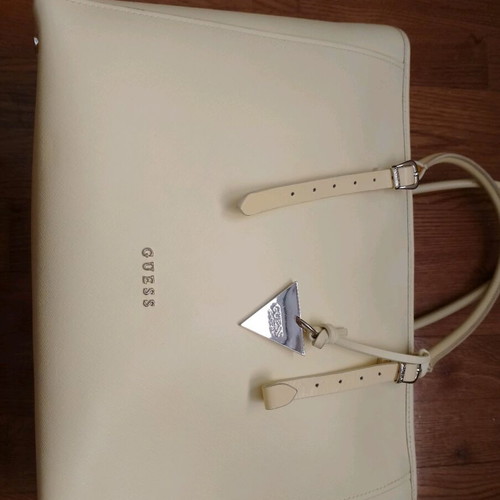 Guess tote bag yellow new handheld with inner pockets