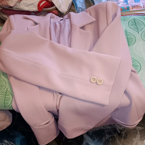 Kanellis Collection soft pink jacket used with wear