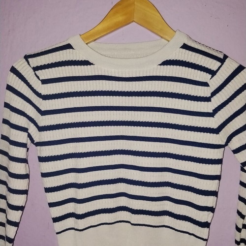 Acne Studios striped top like new, blue and white rib fabric