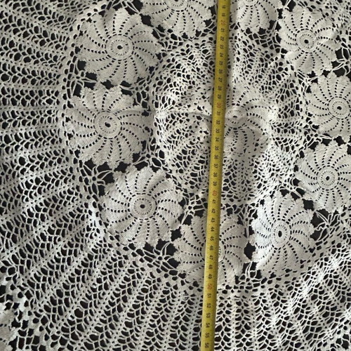 Crochet Tablecloth white round 80cm diameter handmade