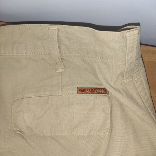 Harley-Davidson vintage canvas cargo shorts beige khaki, like new