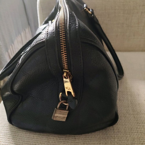 Ralph Lauren black leather boston bag hand-held like new