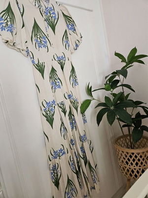 Zara summer airy dress like new, beige and green, size XS