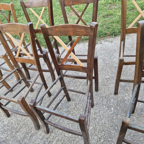Wooden café chairs used, pack of 8 without seats