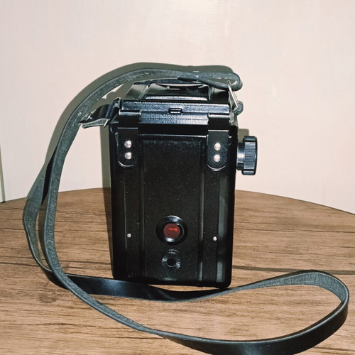 Lubitel 2 vintage camera with leather case and strap
