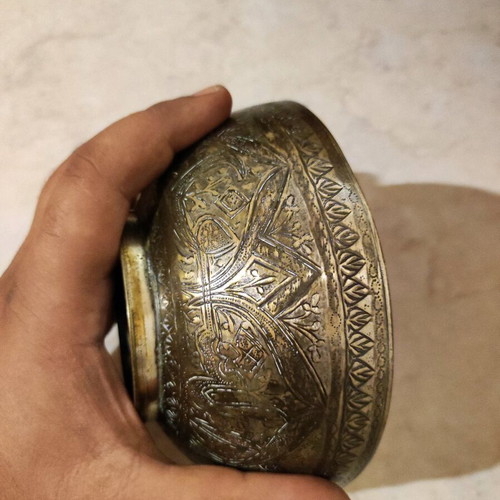Tasi bowl used with engraved designs from Ottoman Empire