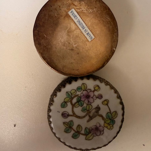 Small bronze jewelry box with inner mirror, new