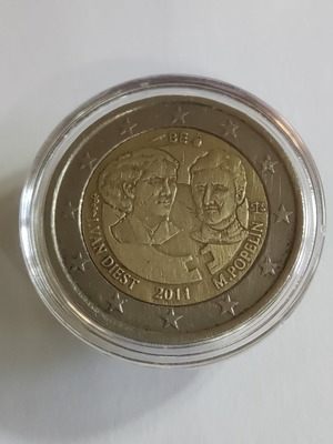 Βέλγιο 2€ 2011 Συλλεκτικό επετειακό δίευρο 100 χρόνια Διεθνούς Ημέρας της Γυναίκας μεταχειρισμένο