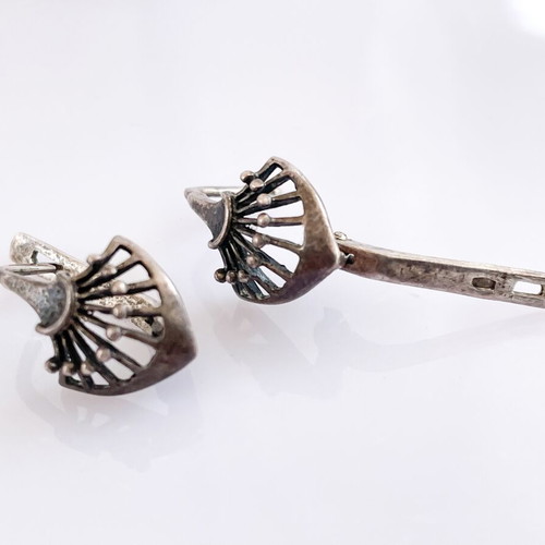 Vintage 925 silver earrings with filigree used