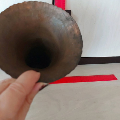Copper vase used, handmade decorative item