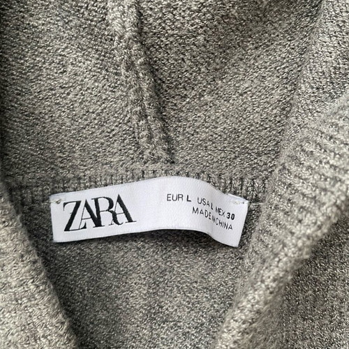 Zara cropped cardigan grey like new with hood and zipper