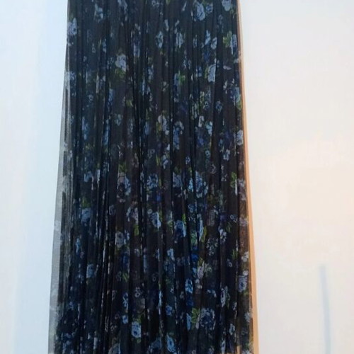 Stradivarius pleated midi skirt with floral pattern