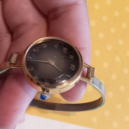 Alfex De Vecci cuff watch used, gold plated, non-working