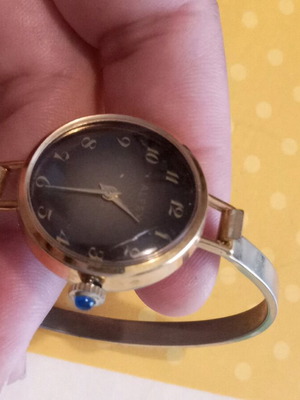 Alfex De Vecci cuff watch used, gold plated, non-working