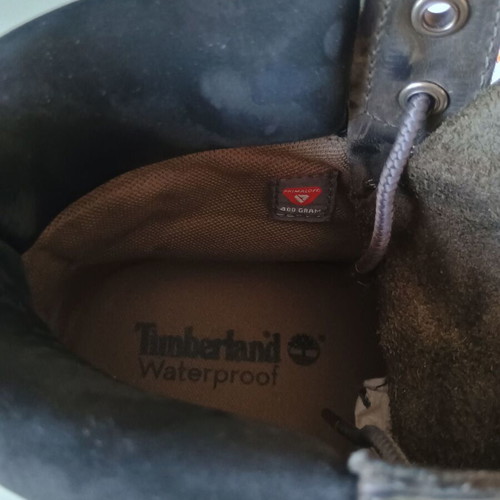 Timberland 6-Inch Waterproof Grey Nubuck Boots, size 41.5