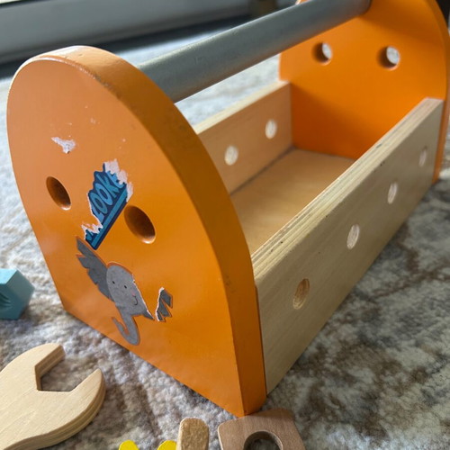 Classic World wooden toolbox used with tools