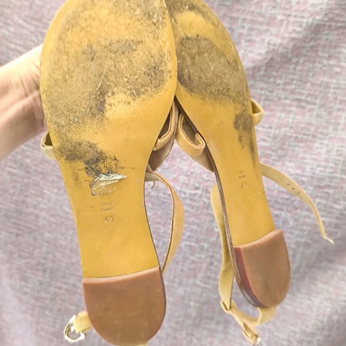 Ei Fiancees flat sandals used, size 41, beige