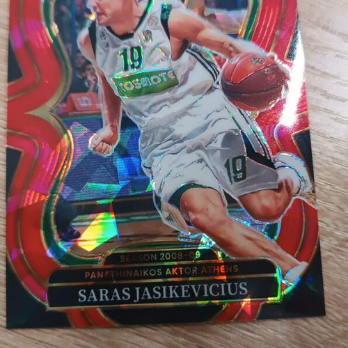 Saras Jasikevicius Panathinaikos Mezzanine Red Cracked Ice card
