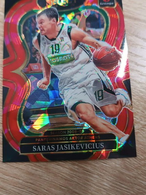 Saras Jasikevicius Panathinaikos Mezzanine Red Cracked Ice card