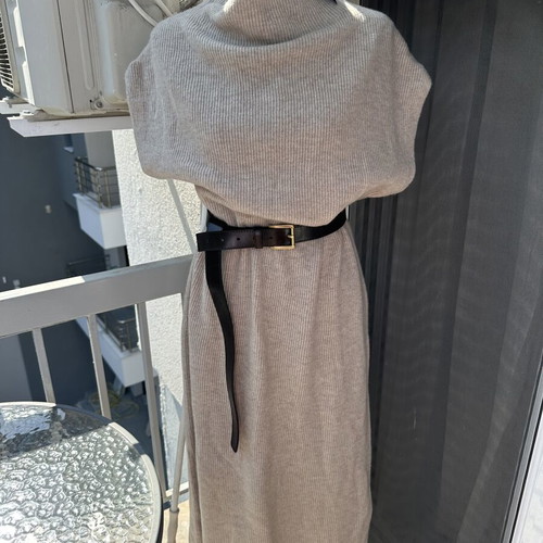 Massimo Dutti beige knitted vest dress
