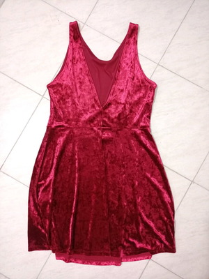 Mini velvet dress H&M like new, red wine plus size