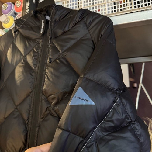 And Wander Black Diamond Stitch Down Jacket like new, size M-L