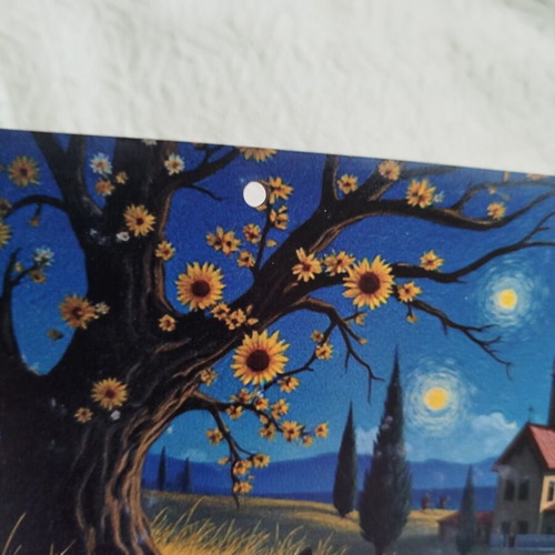 Wall Decor inspired by Van Gogh on plywood, new, 40x15 cm
