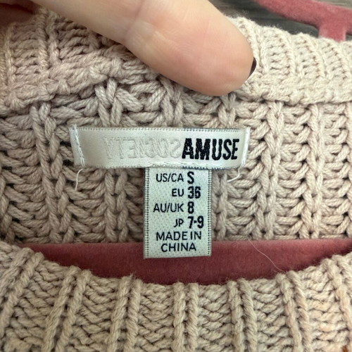 Cotton knit Amuse Society size S like new, gray and beige