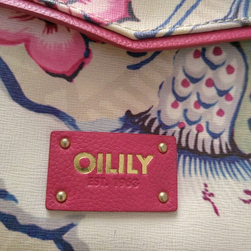 Oilily handbag with detachable strap like new, blue and pink