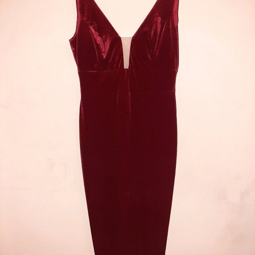 BSB velvet dress burgundy like new with back slit M-L