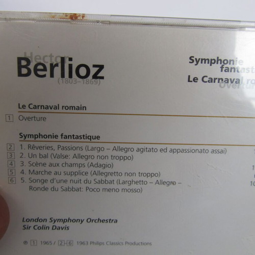 Berlioz Symphonie Fantastique Le Carnaval Romain CD used, classical