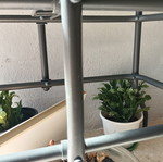 Veranda table with screw covers