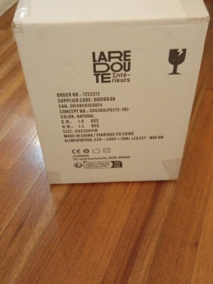 La Redoute wall light glass and wood lamp new